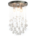 vidaXL Lampa sufitowa z kryształkami i koralikami, srebrna, 3xG9