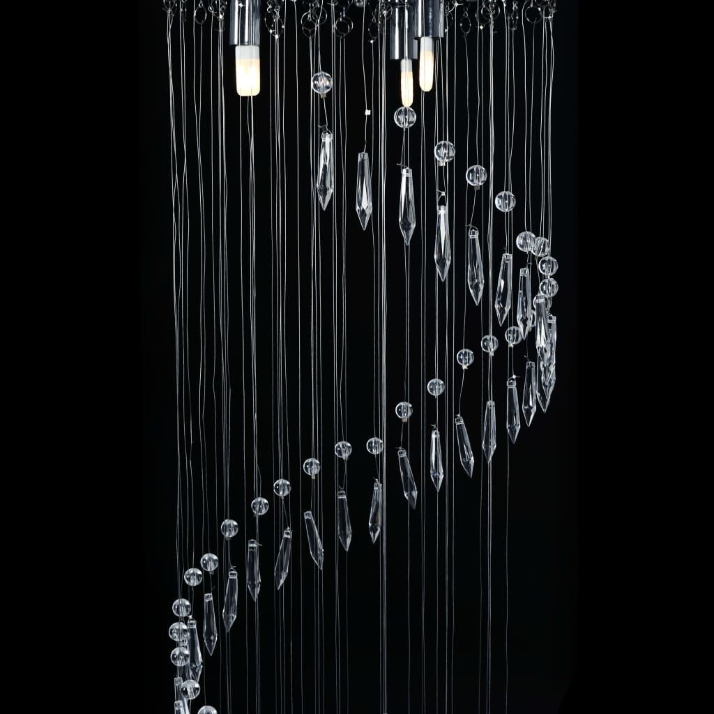 vidaXL Lampa sufitowa z kryształami i koralikami, srebrna, spirala, G9