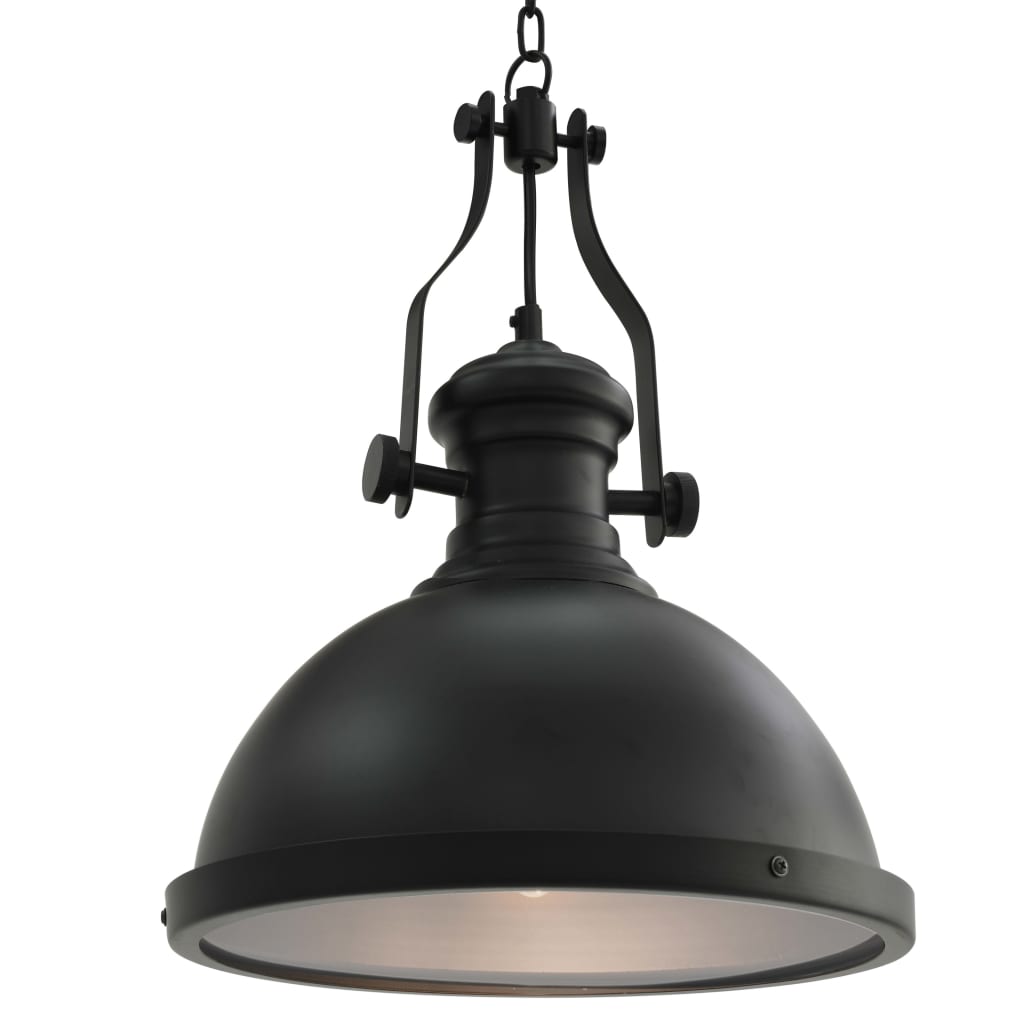 vidaXL Lampa sufitowa, czarna, okrągła, E27