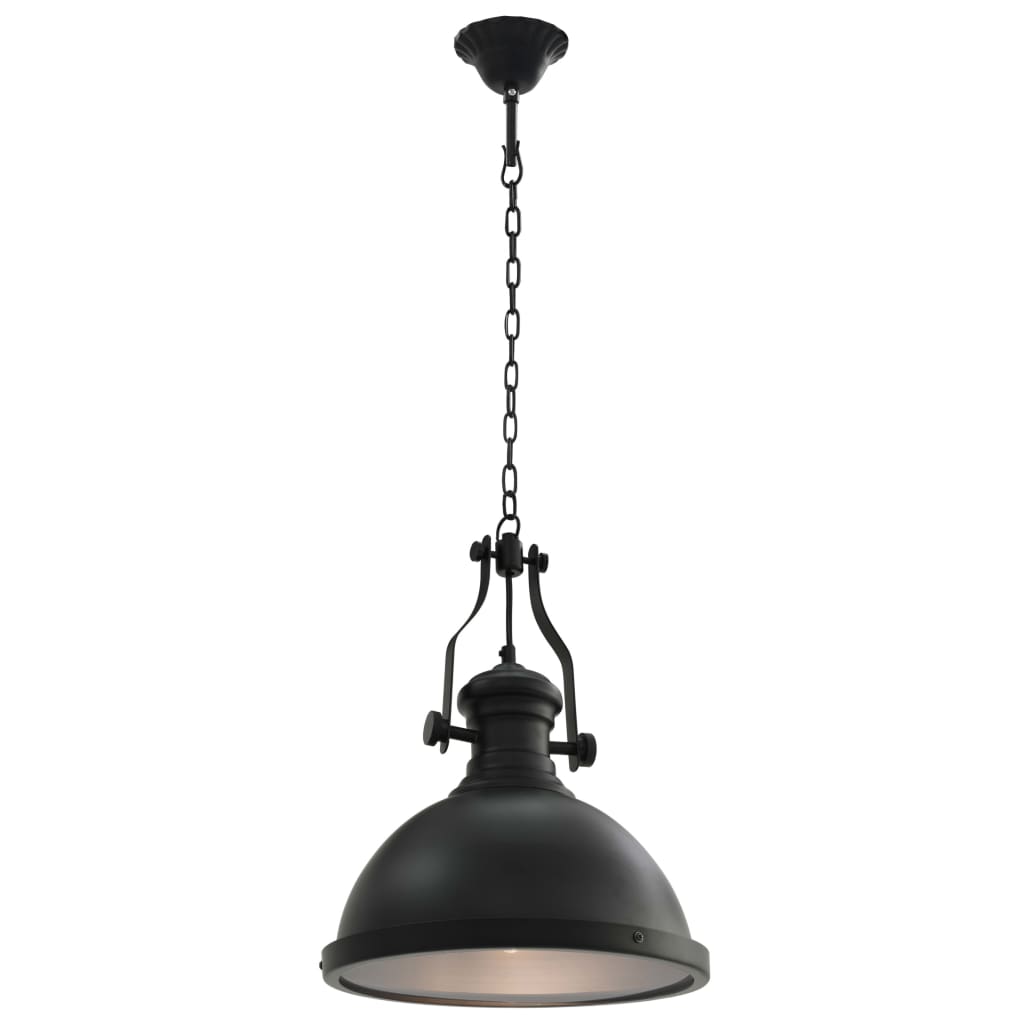 vidaXL Lampa sufitowa, czarna, okrągła, E27