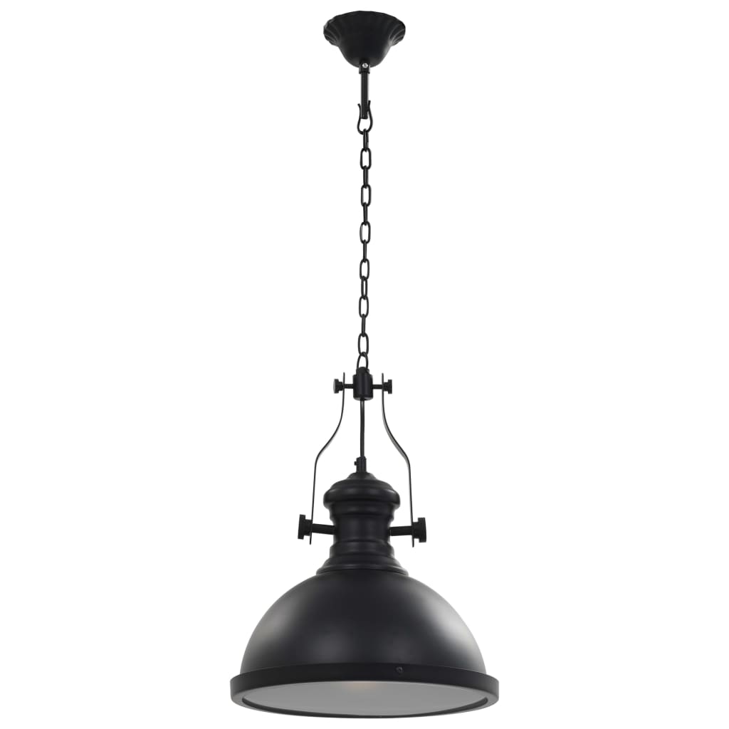 vidaXL Lampa sufitowa, czarna, okrągła, E27