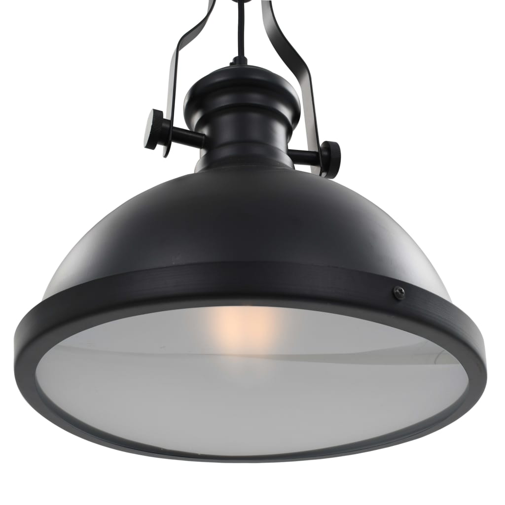 vidaXL Lampa sufitowa, czarna, okrągła, E27