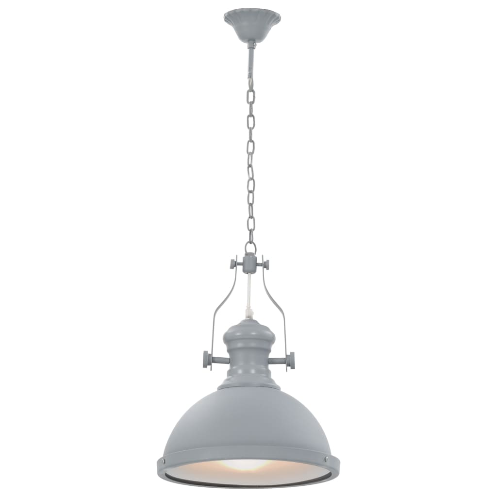 vidaXL Lampa sufitowa, szara, okrągła, E27