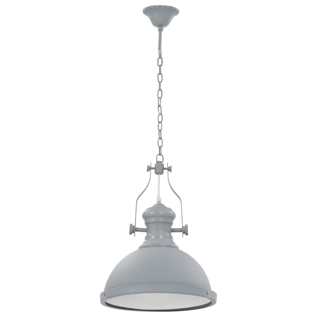 vidaXL Lampa sufitowa, szara, okrągła, E27