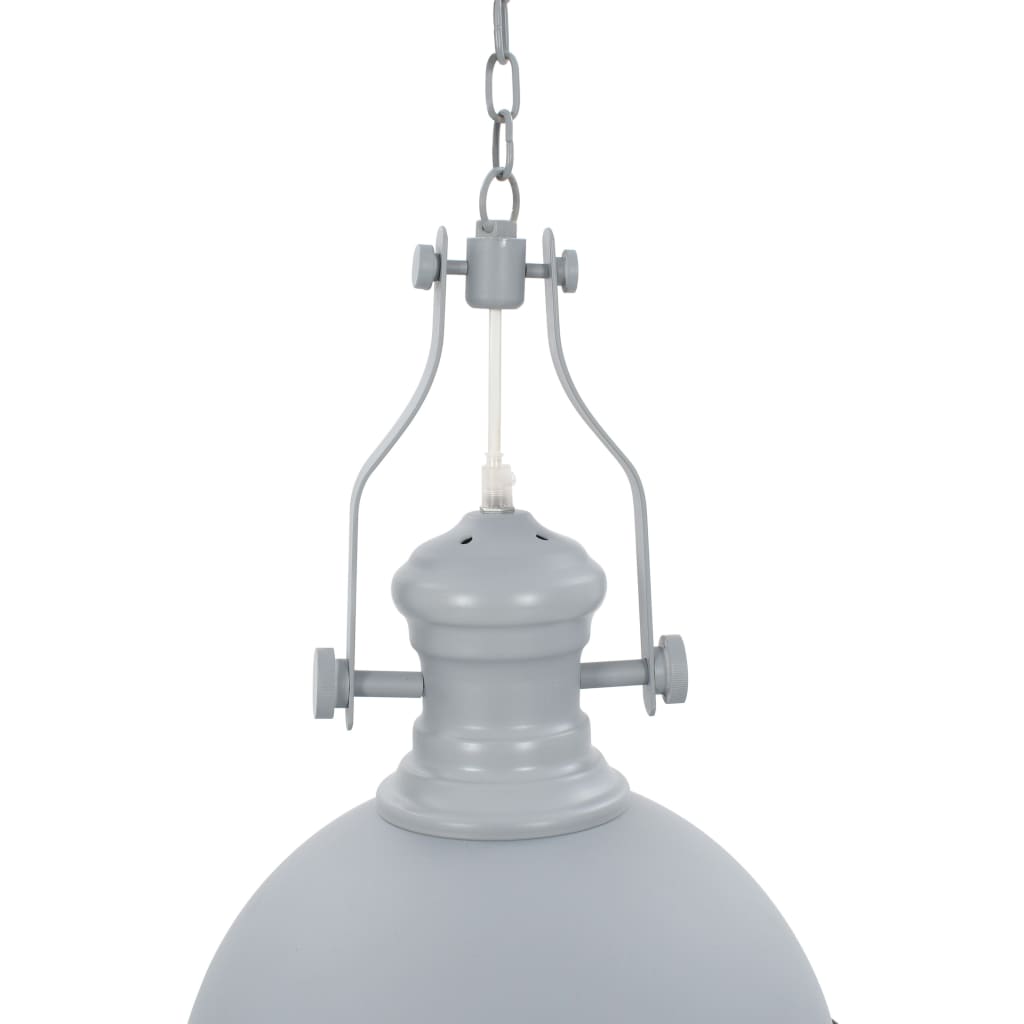 vidaXL Lampa sufitowa, szara, okrągła, E27