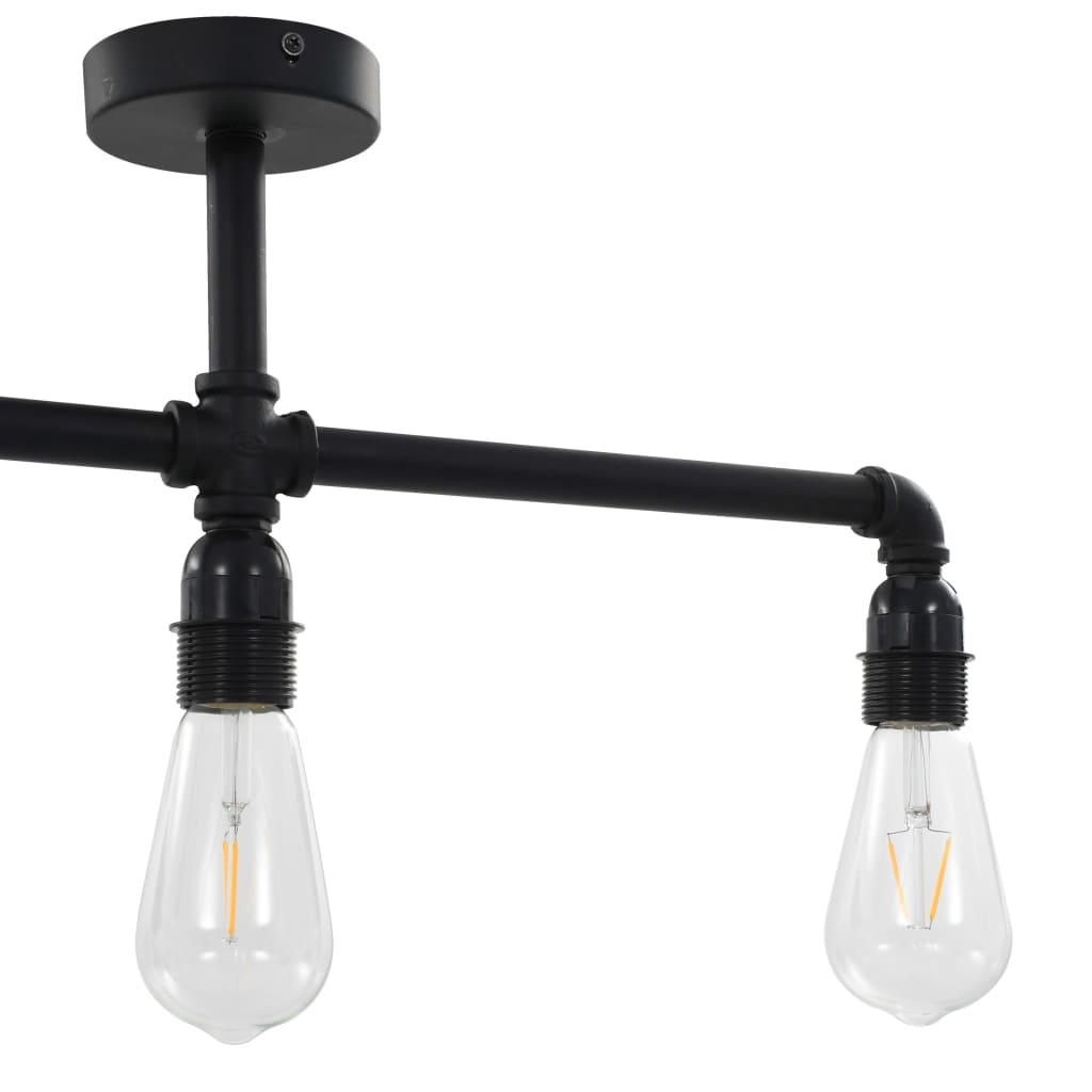 vidaXL Lampa sufitowa, czarna, 3 żarówki E27