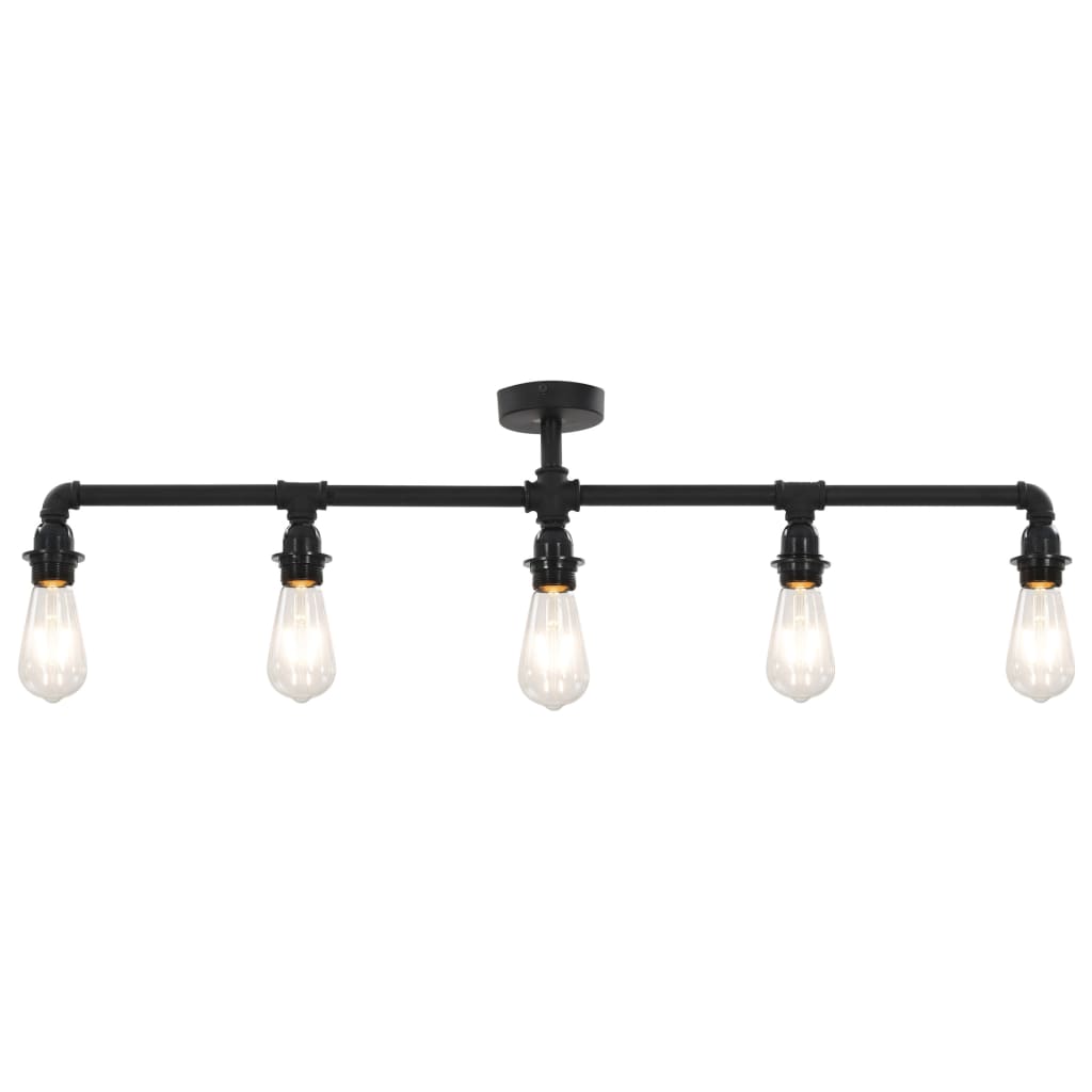 vidaXL Lampa sufitowa, czarna, 5 żarówek E27