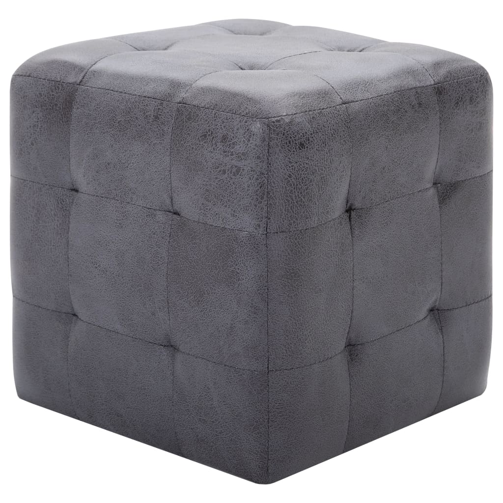 vidaXL Stoliki nocne, 2 szt., szare, 30x30x30 cm, sztuczny zamsz