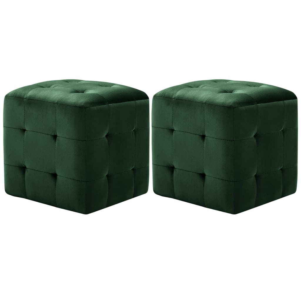 vidaXL Stoliki nocne, 2 szt., zielone, 30x30x30 cm, aksamit