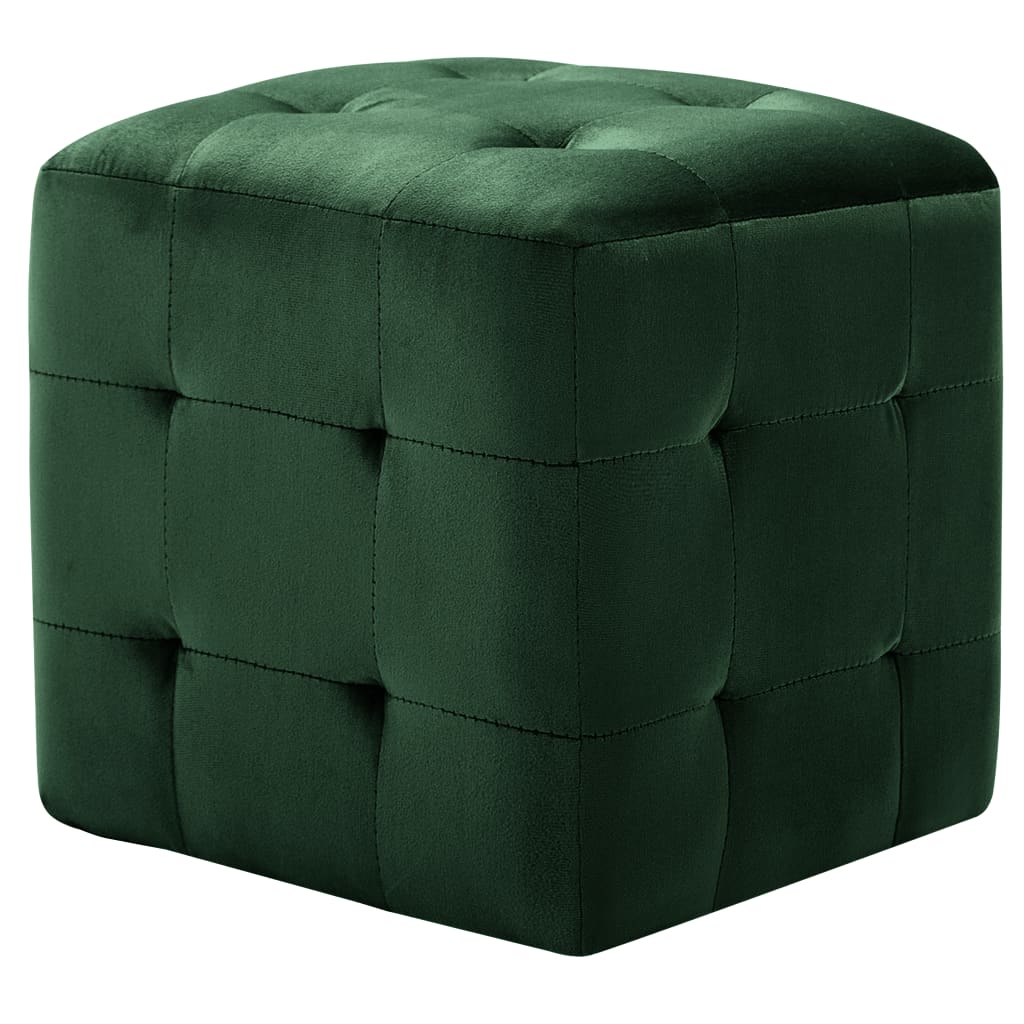 vidaXL Stoliki nocne, 2 szt., zielone, 30x30x30 cm, aksamit