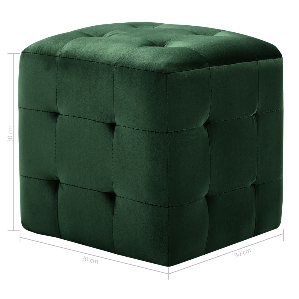 vidaXL Stoliki nocne, 2 szt., zielone, 30x30x30 cm, aksamit