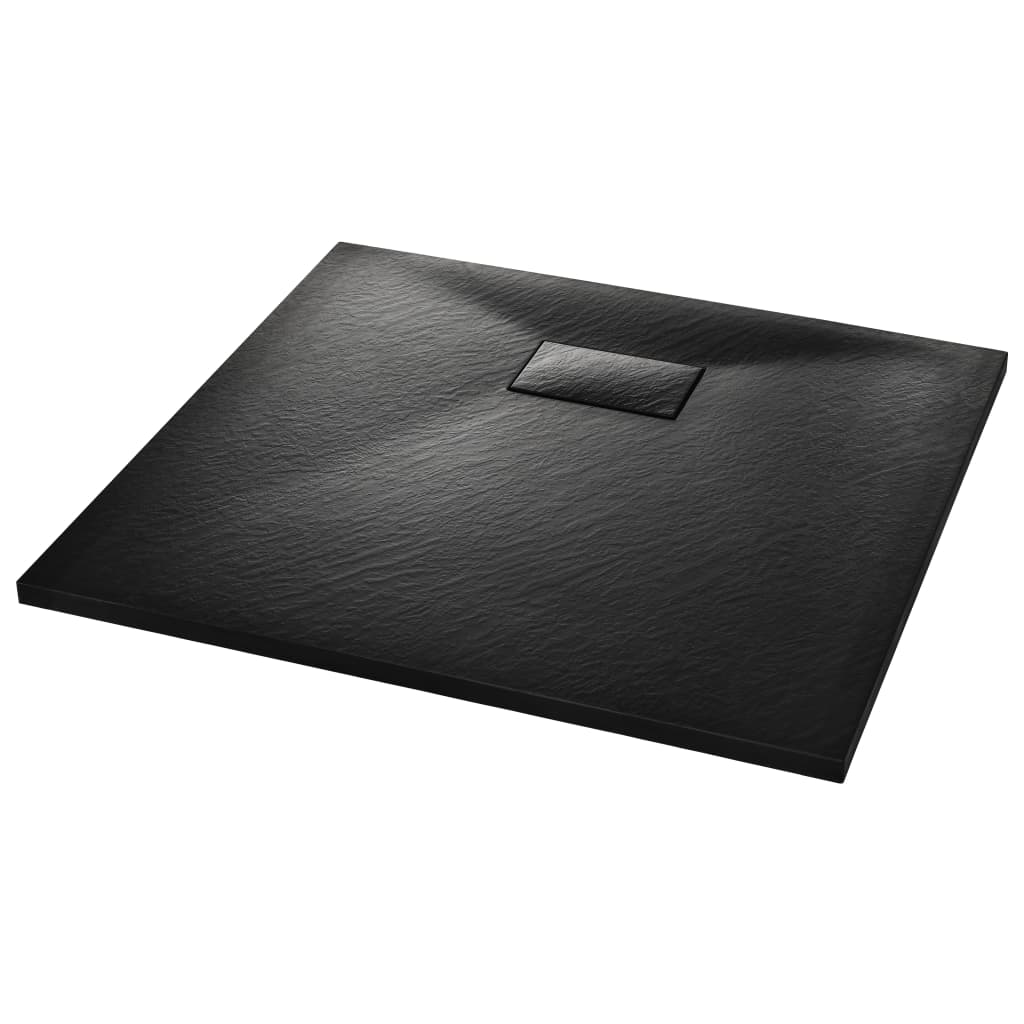 vidaXL Brodzik prysznicowy, SMC, czarny, 90 x 80 cm