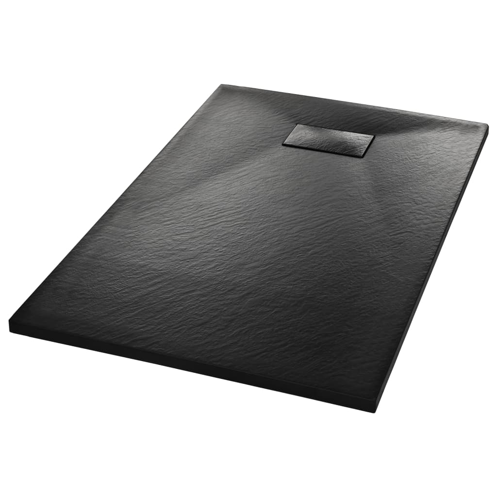 vidaXL Brodzik prysznicowy, SMC, czarny, 100 x 80 cm