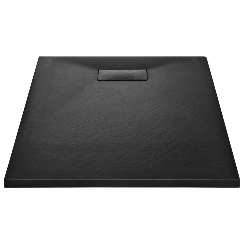 vidaXL Brodzik prysznicowy, SMC, czarny, 100 x 80 cm