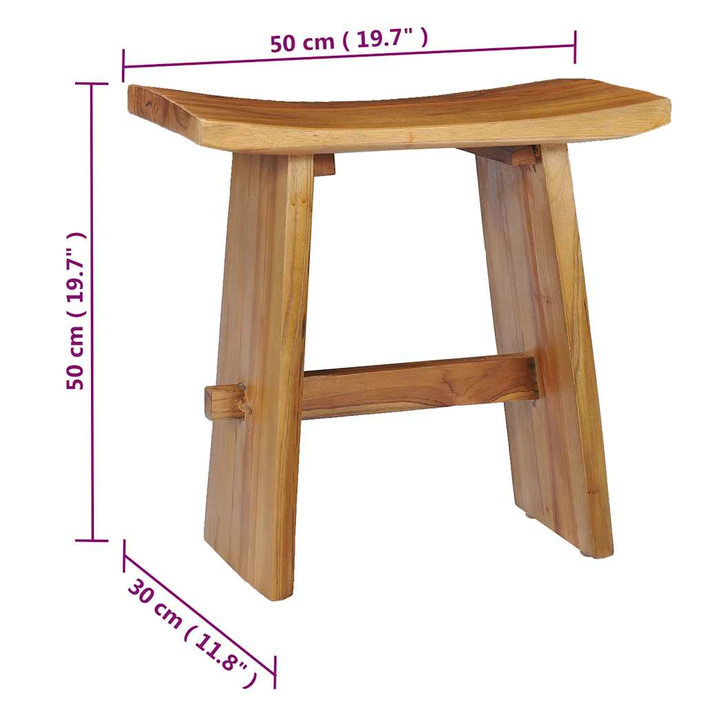 vidaXL Stołek, lite drewno tekowe