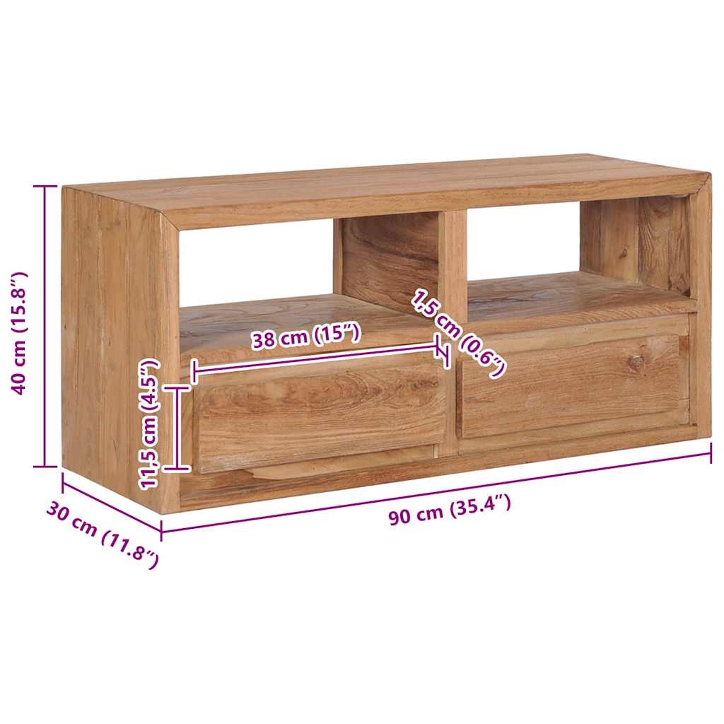 vidaXL Szafka pod TV, 90x30x40 cm, lite drewno tekowe
