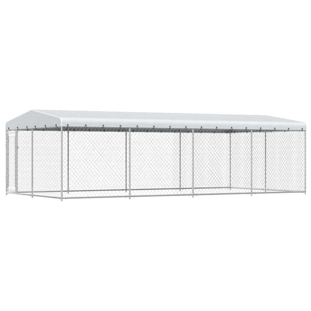 vidaXL Kojec dla psa z zadaszeniem, 7,6 x 3,8 x 2,3 m