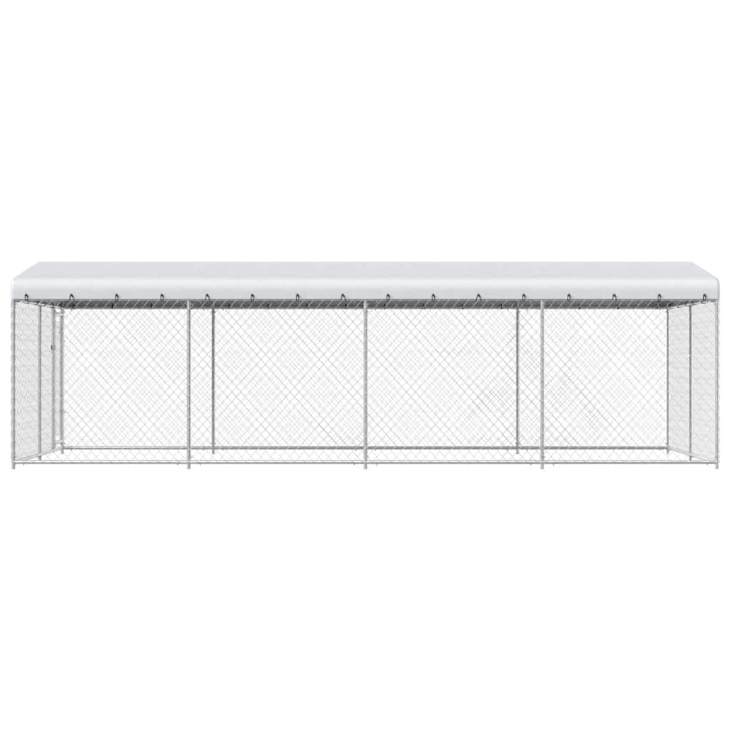 vidaXL Kojec dla psa z zadaszeniem, 7,6 x 3,8 x 2,3 m