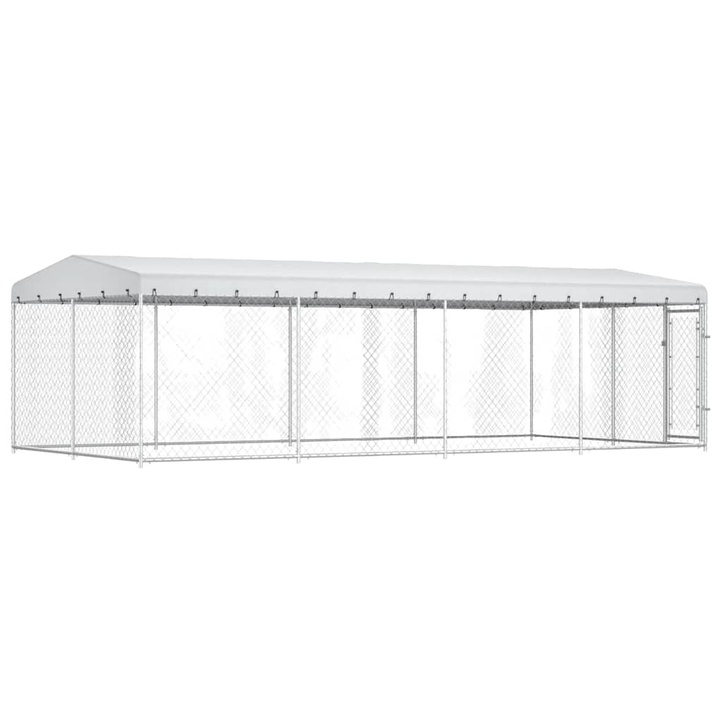 vidaXL Kojec dla psa z zadaszeniem, 7,6 x 3,8 x 2,3 m