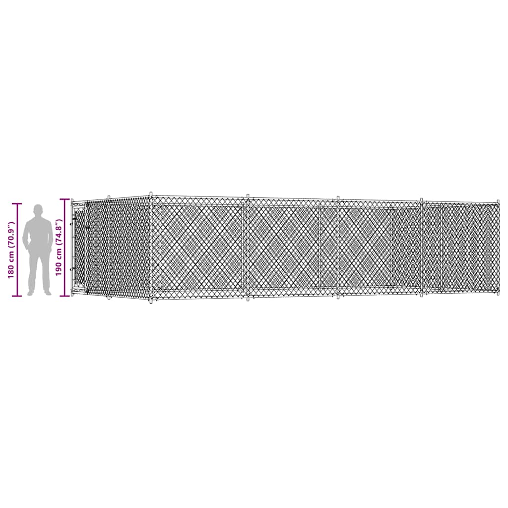 vidaXL Kojec dla psa, 7,6 x 3,8 x 1,9 m