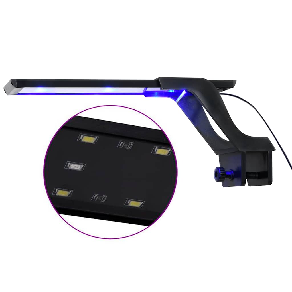 vidaXL Lampa LED do akwarium, z zaciskiem, 25-45 cm, niebiesko-biała