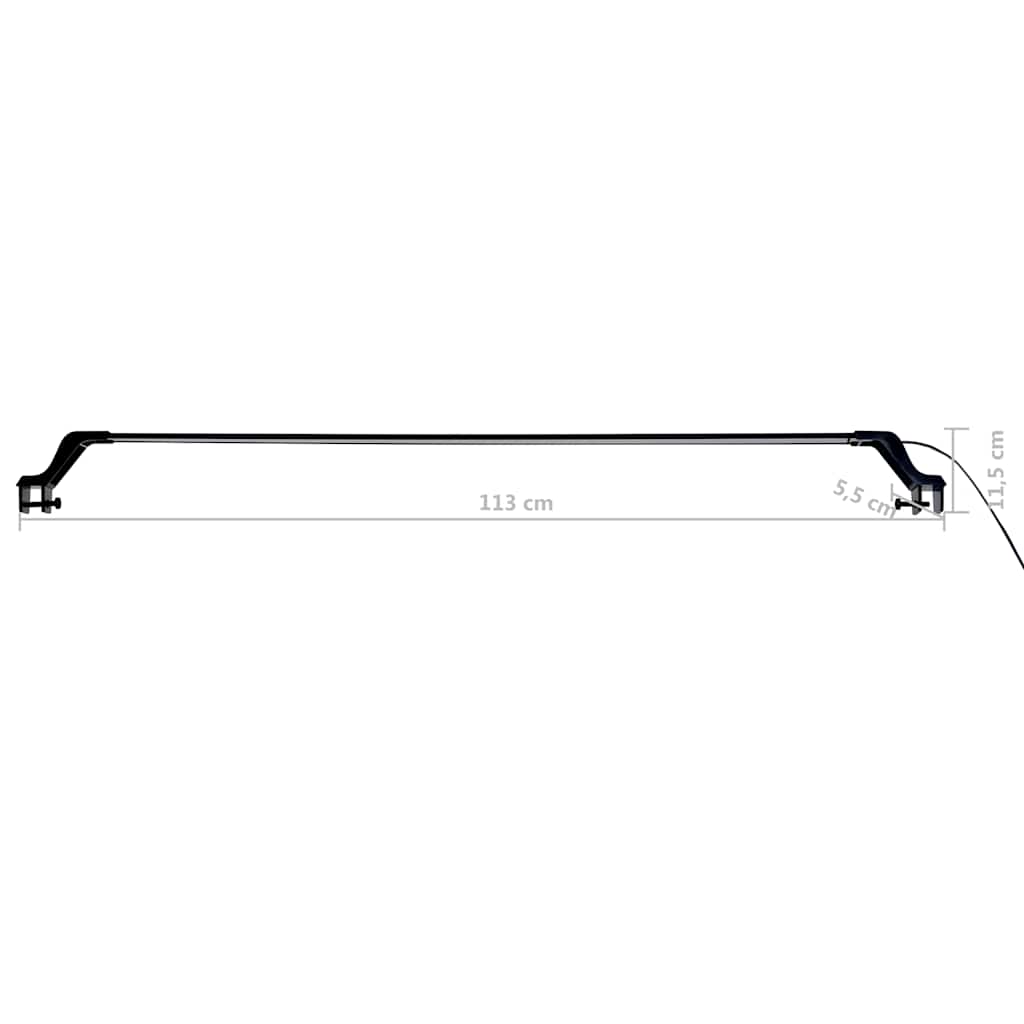 vidaXL Lampa LED do akwarium, z zaciskami, 115-130 cm, niebiesko-biała