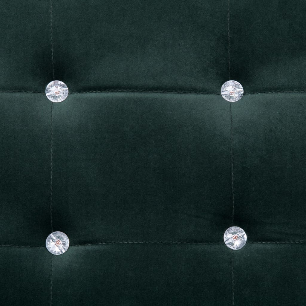 vidaXL 2-osobowa sofa z podłokietnikami, ciemnozielona, chrom, aksamit