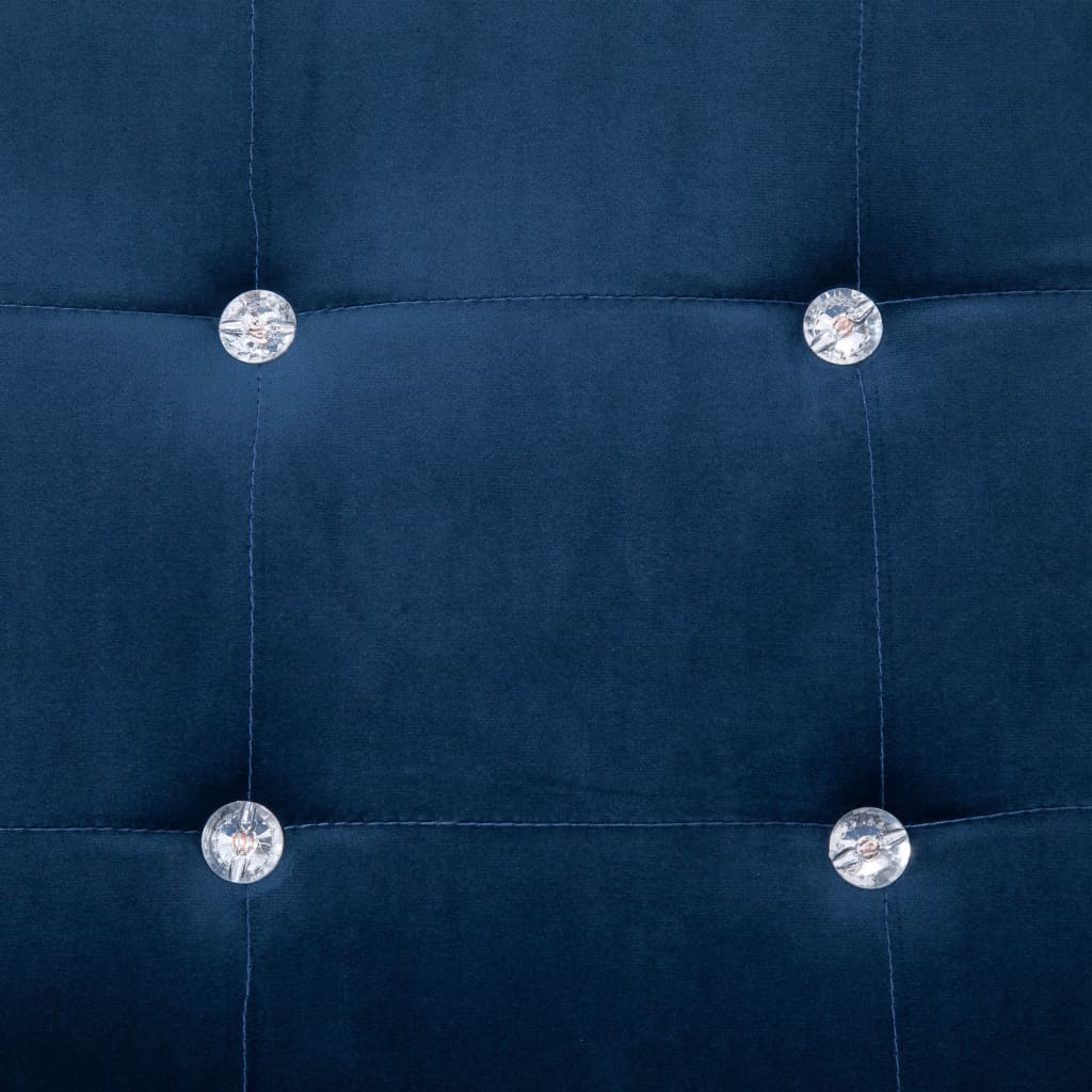 vidaXL 2-osobowa sofa z podłokietnikami, niebieska, chrom i aksamit