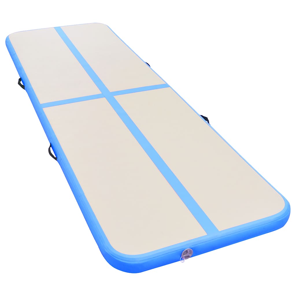 vidaXL Mata gimnastyczna z pompką, 400x100x10 cm, PVC, niebieska