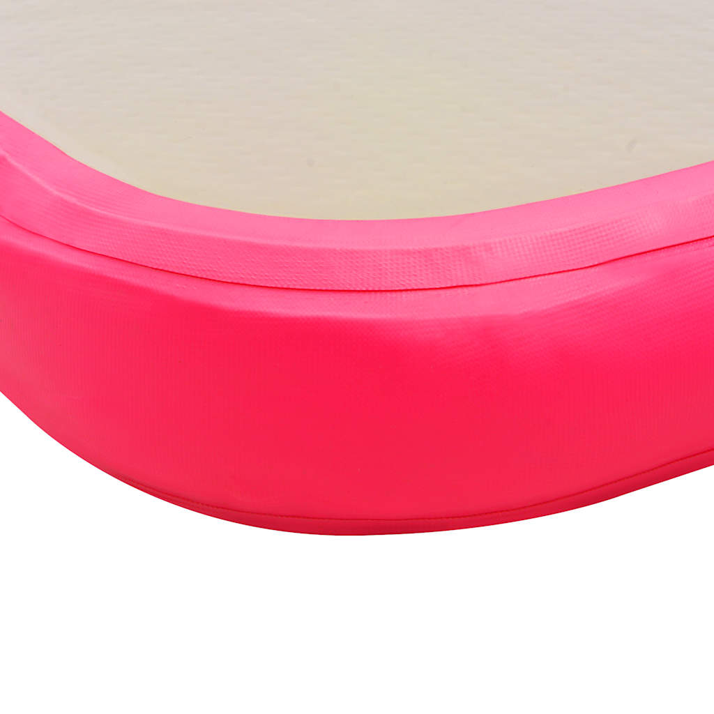 vidaXL Mata gimnastyczna z pompką, 600x100x10 cm, PVC, różowa