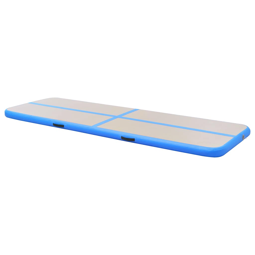 vidaXL Mata gimnastyczna z pompką, 600x100x10 cm, PVC, niebieska