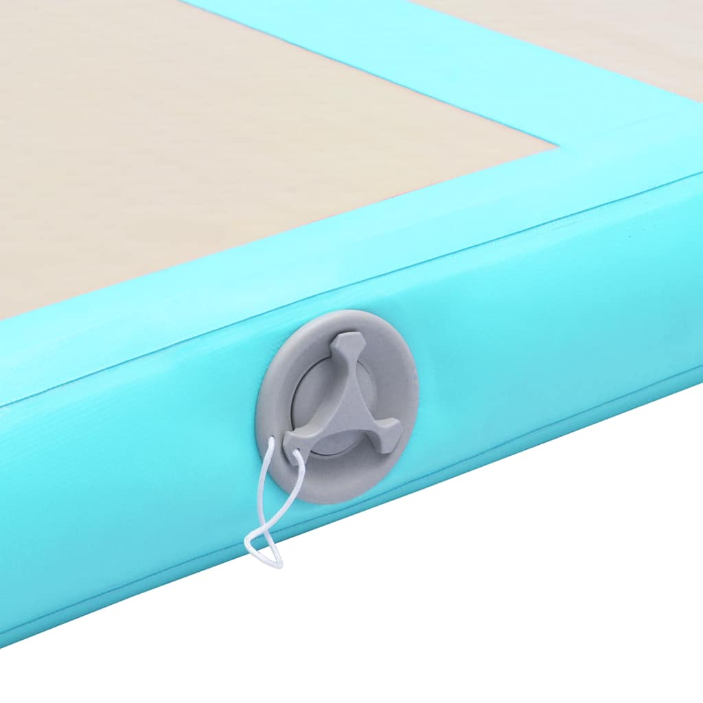 vidaXL Mata gimnastyczna z pompką, 600x100x10 cm, PVC, zielona