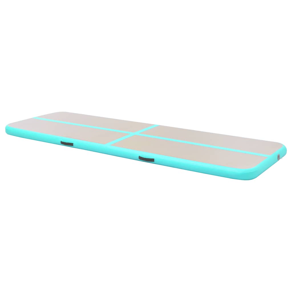 vidaXL Mata gimnastyczna z pompką, 700x100x10 cm, PVC, zielona
