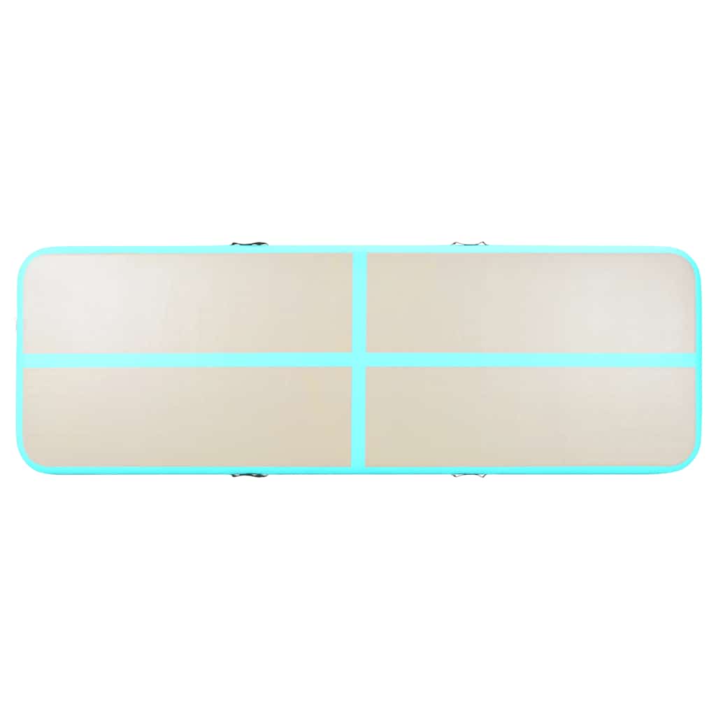 vidaXL Mata gimnastyczna z pompką, 700x100x10 cm, PVC, zielona
