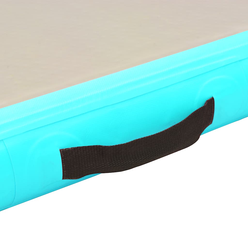 vidaXL Mata gimnastyczna z pompką, 700x100x10 cm, PVC, zielona