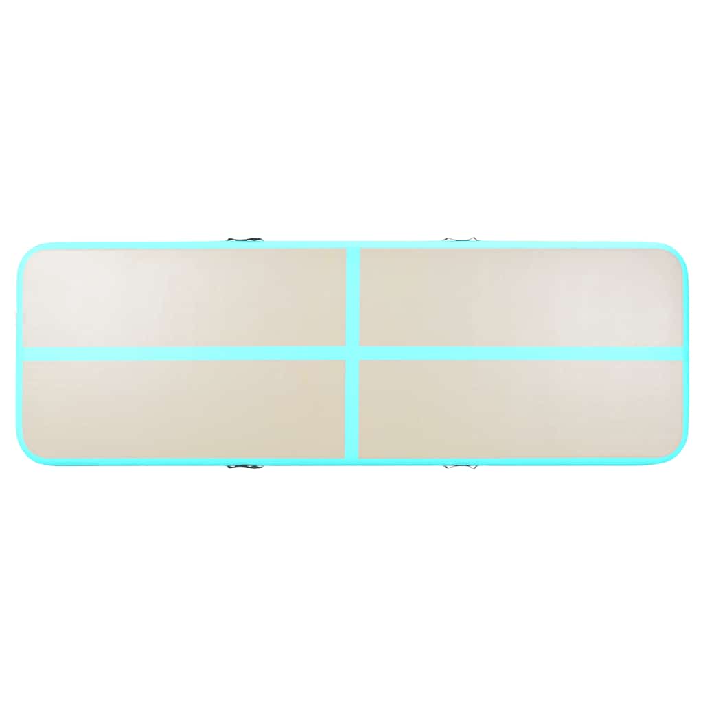 vidaXL Mata gimnastyczna z pompką, 800x100x10 cm, PVC, zielona