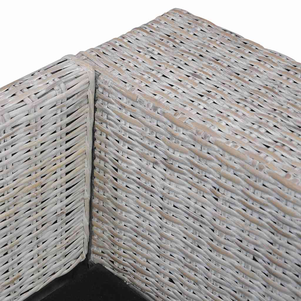 vidaXL 2-osobowa sofa z poduszkami, szara, naturalny rattan