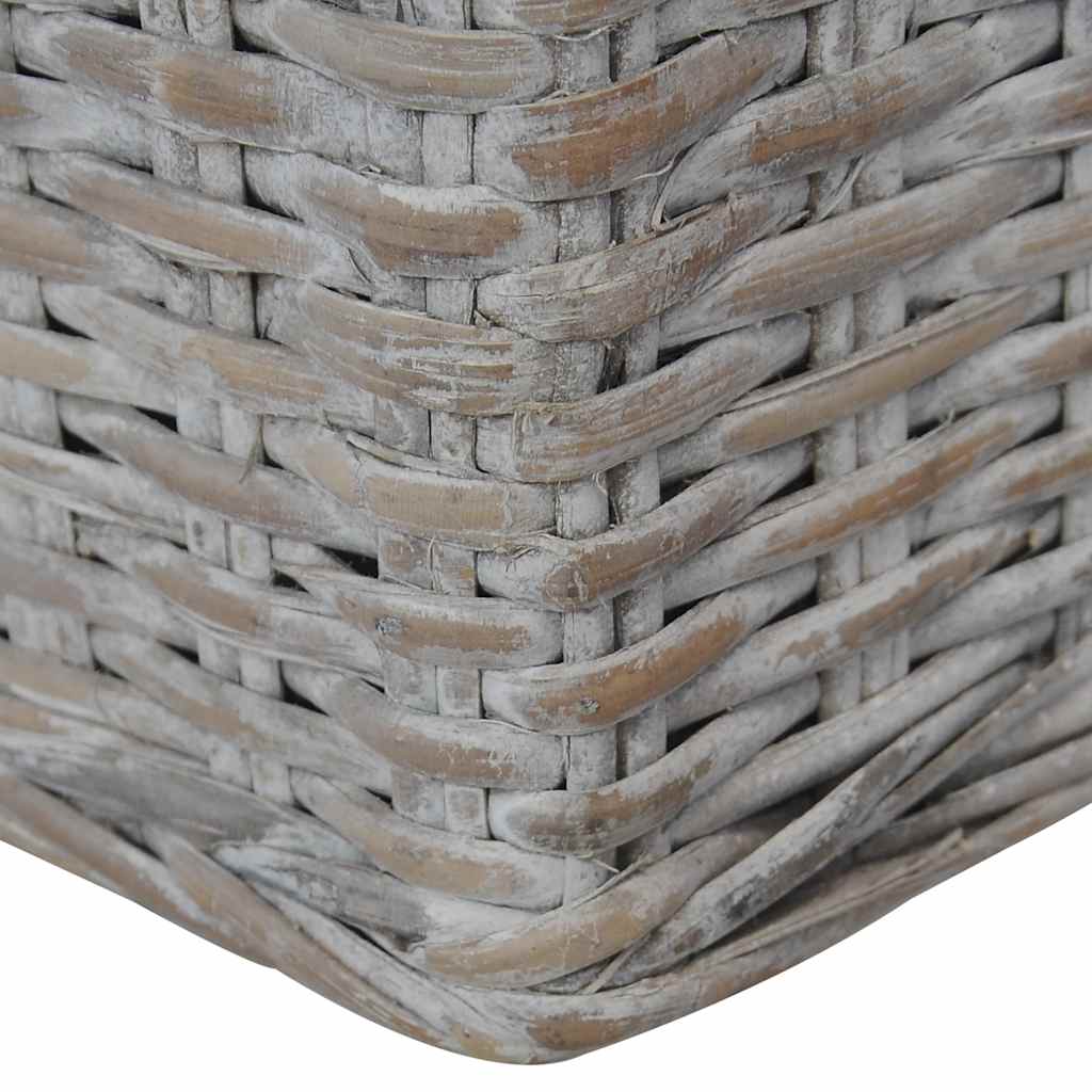 vidaXL 2-osobowa sofa z poduszkami, szara, naturalny rattan