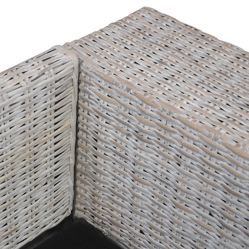vidaXL 3-osobowa sofa z poduszkami, szara, naturalny rattan
