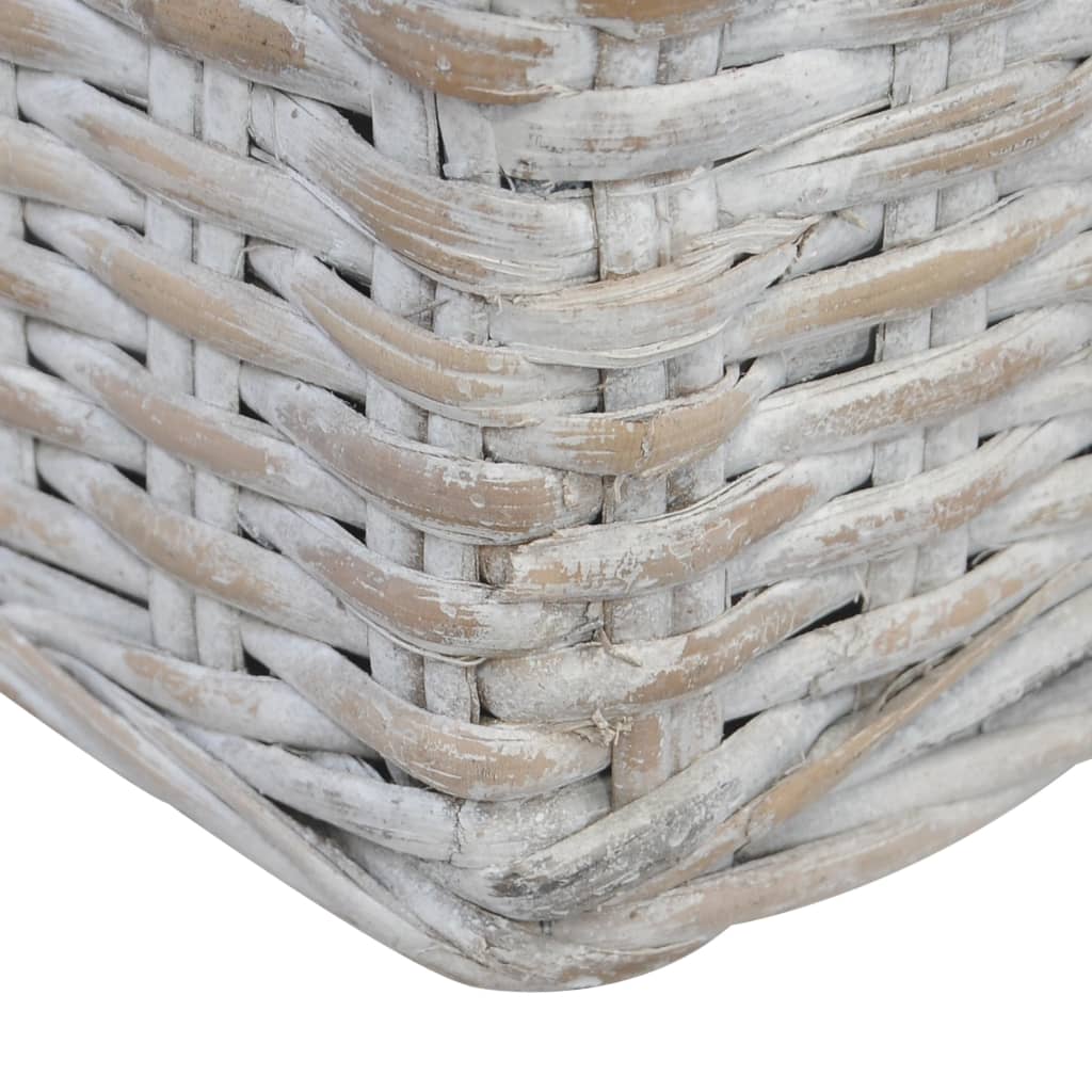 vidaXL 3-osobowa sofa z poduszkami, szara, naturalny rattan
