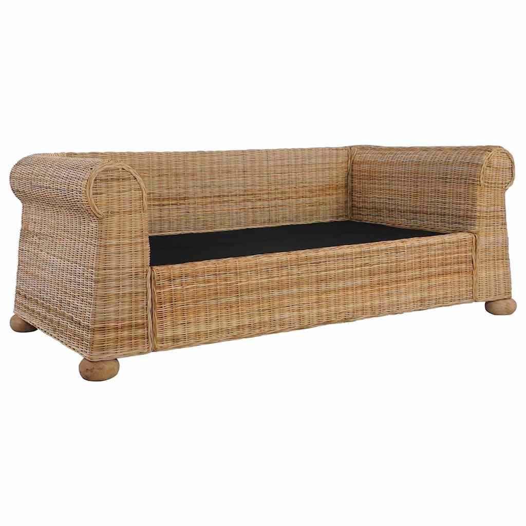 vidaXL 2-osobowa sofa z poduszkami, naturalny rattan