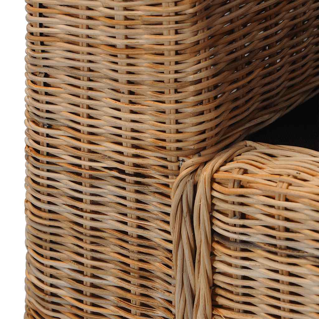 vidaXL 2-osobowa sofa z poduszkami, naturalny rattan