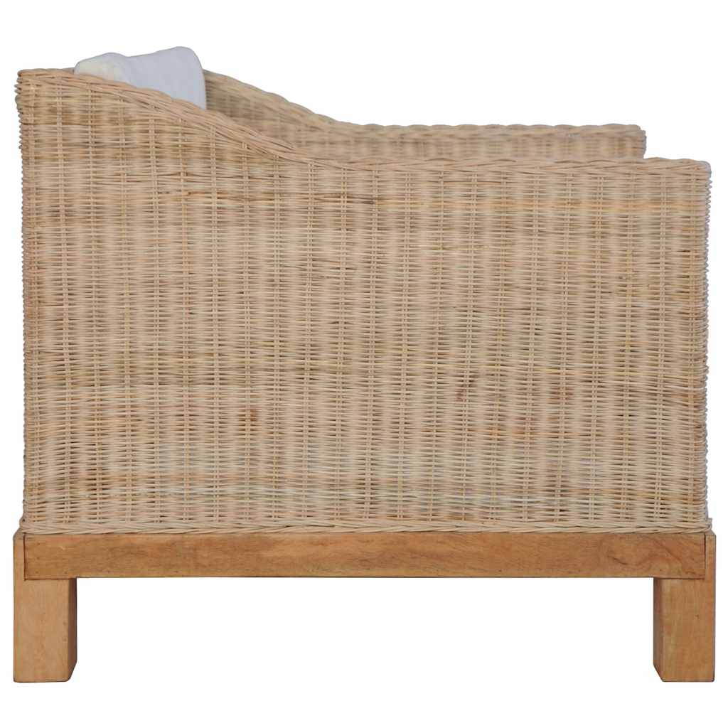 vidaXL Fotel z poduszkami, naturalny rattan