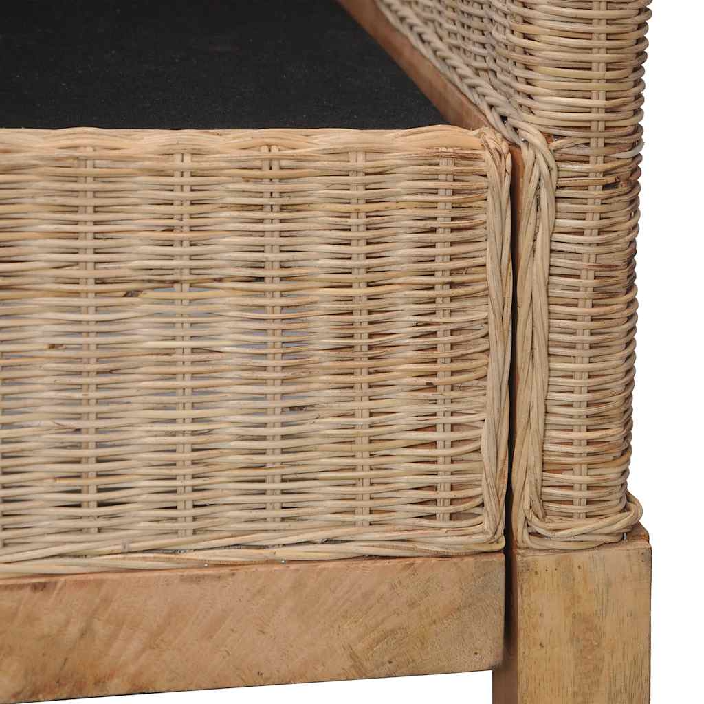 vidaXL Fotel z poduszkami, naturalny rattan