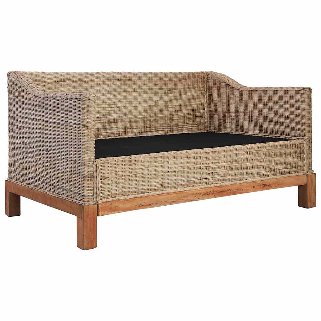 vidaXL 2-osobowa sofa z poduszkami, naturalny rattan
