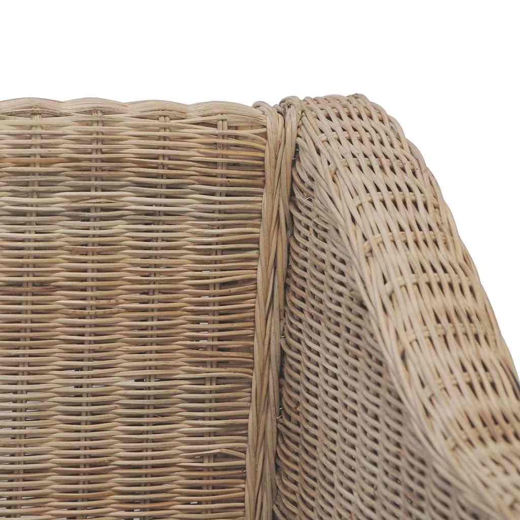 vidaXL 2-osobowa sofa z poduszkami, naturalny rattan