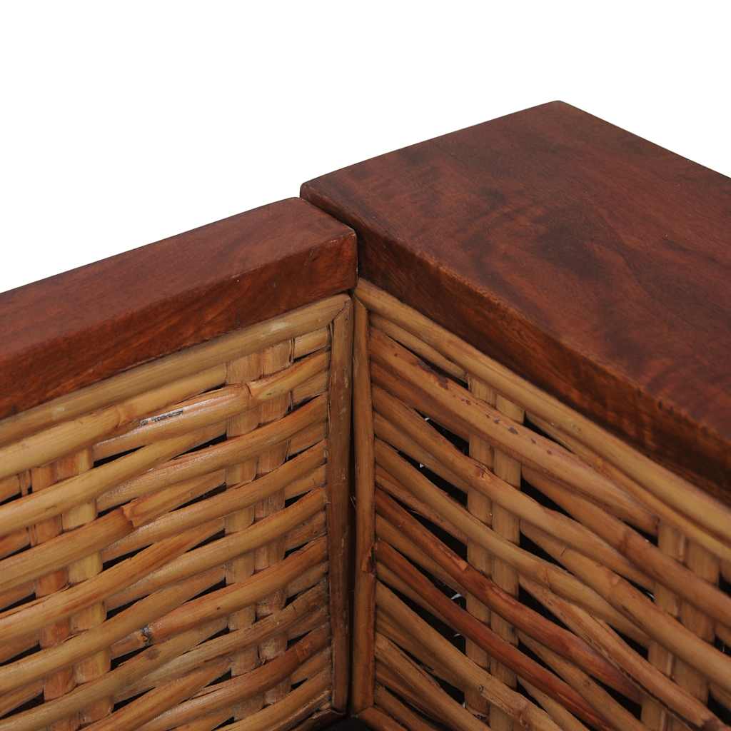 vidaXL 2-osobowa sofa z poduszkami, brązowa, naturalny rattan