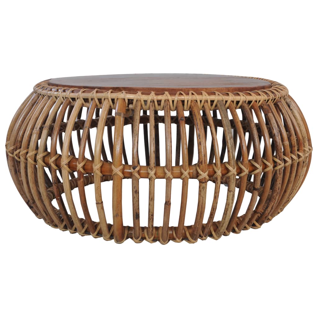 vidaXL Stoliki kawowe, 2 szt., naturalny rattan