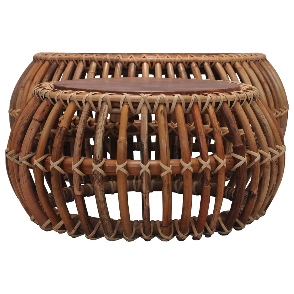 vidaXL Stoliki kawowe, 2 szt., naturalny rattan