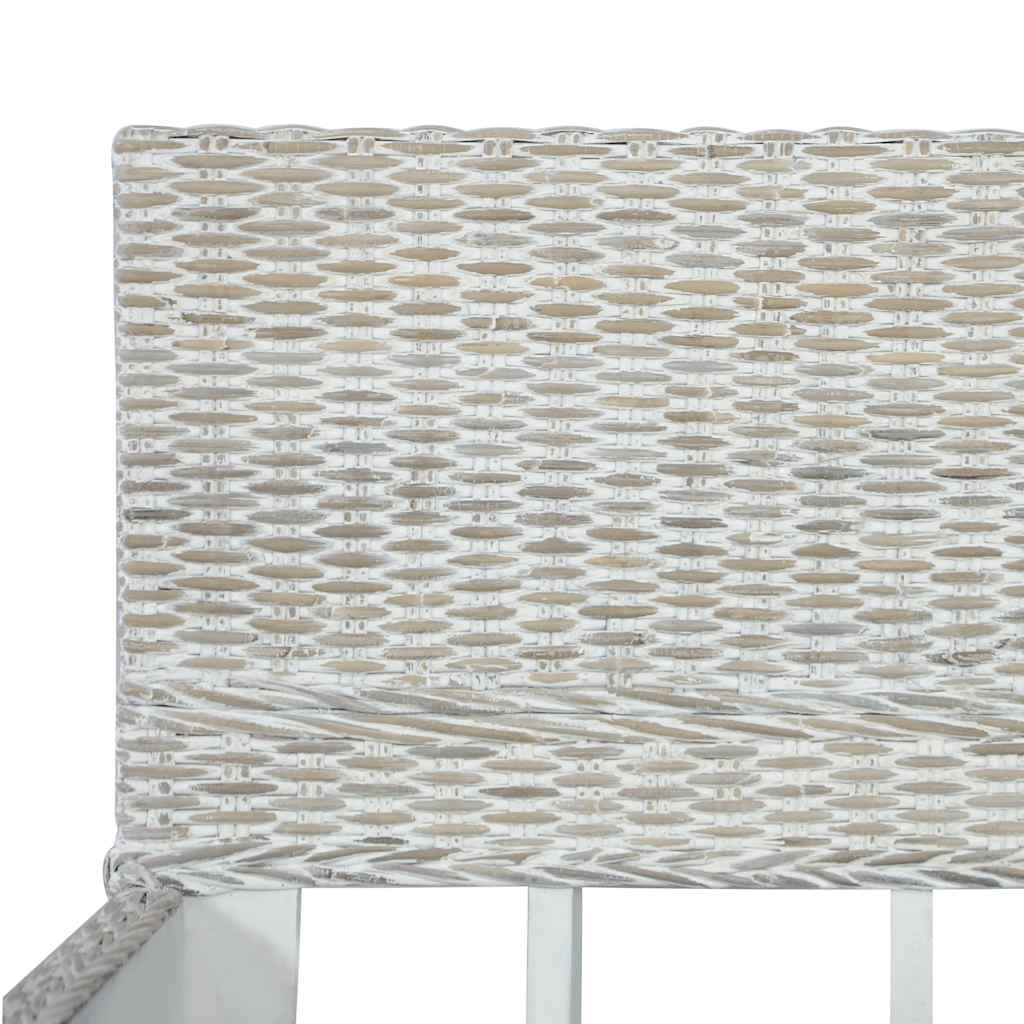 vidaXL Rama łóżka, szara, naturalny rattan, 140 x 200 cm
